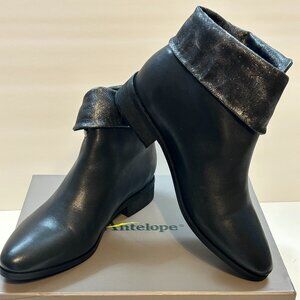 ***WOMENS ANTELOPE BLACK LEATHER ZIP & FOLD BOOT***